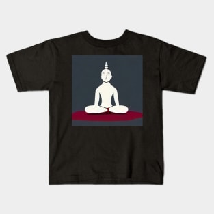 Illustration of a Buddhist Monk Meditating for Mental Clarity and Mindfulness Kids T-Shirt